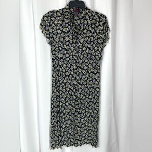 90s Ditsy Print Rayon Dress